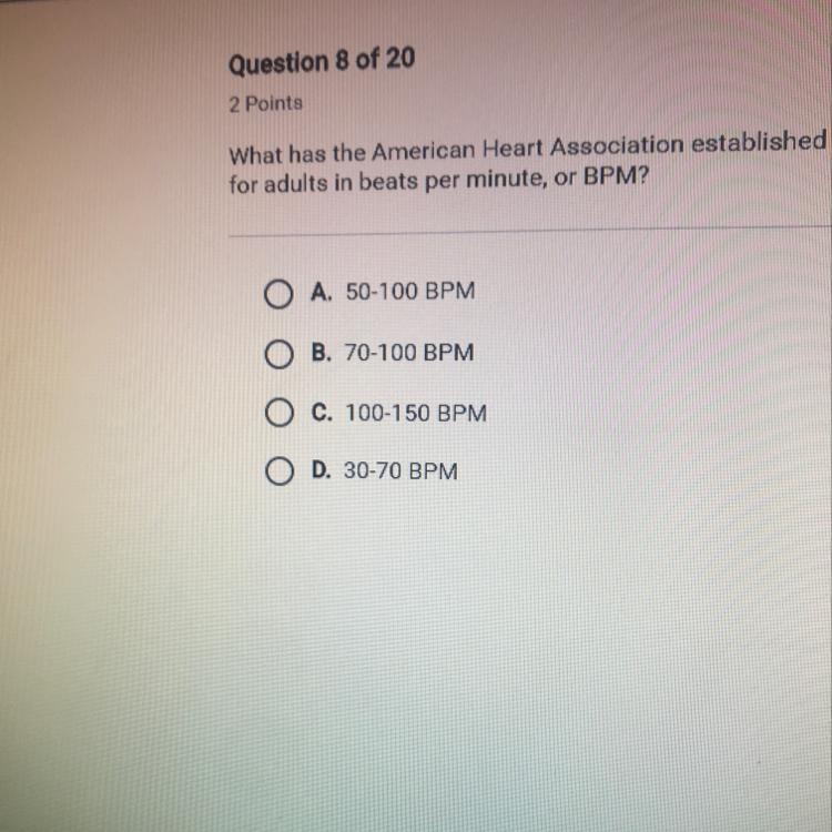 What has the American Heart Association established as a normal heart rate for adults-example-1