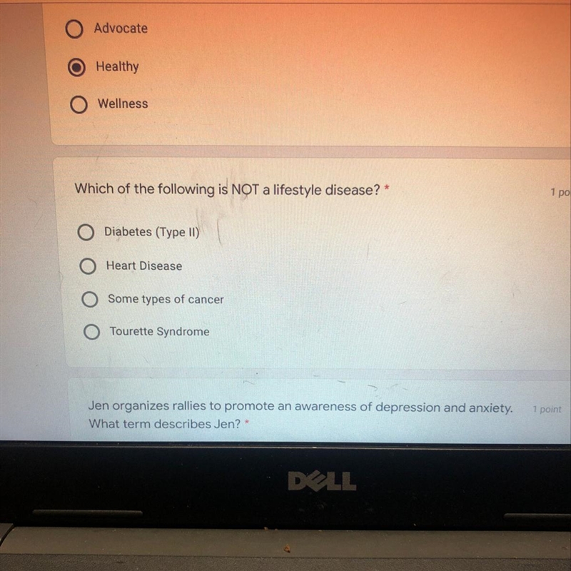 Which of the following is NOT a lifestyle disease? * 1 poin O Diabetes (Type II) Heart-example-1