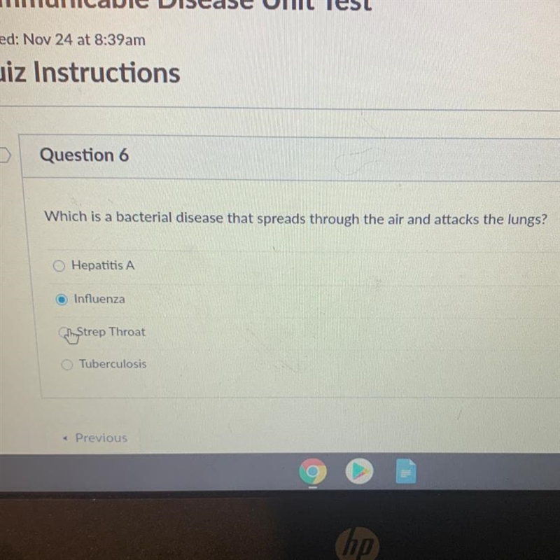 Which is a bacterial disease that spreads through the air and attacks the lungs? Hepatitis-example-1