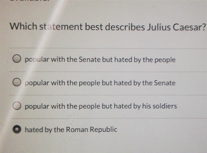 Which stament best describe Julius caesar? ​-example-1