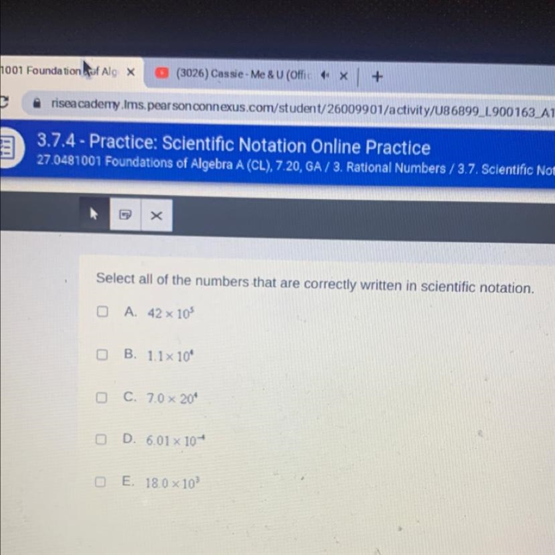 Select all of the numbers that are correctly written in scientific notation.-example-1