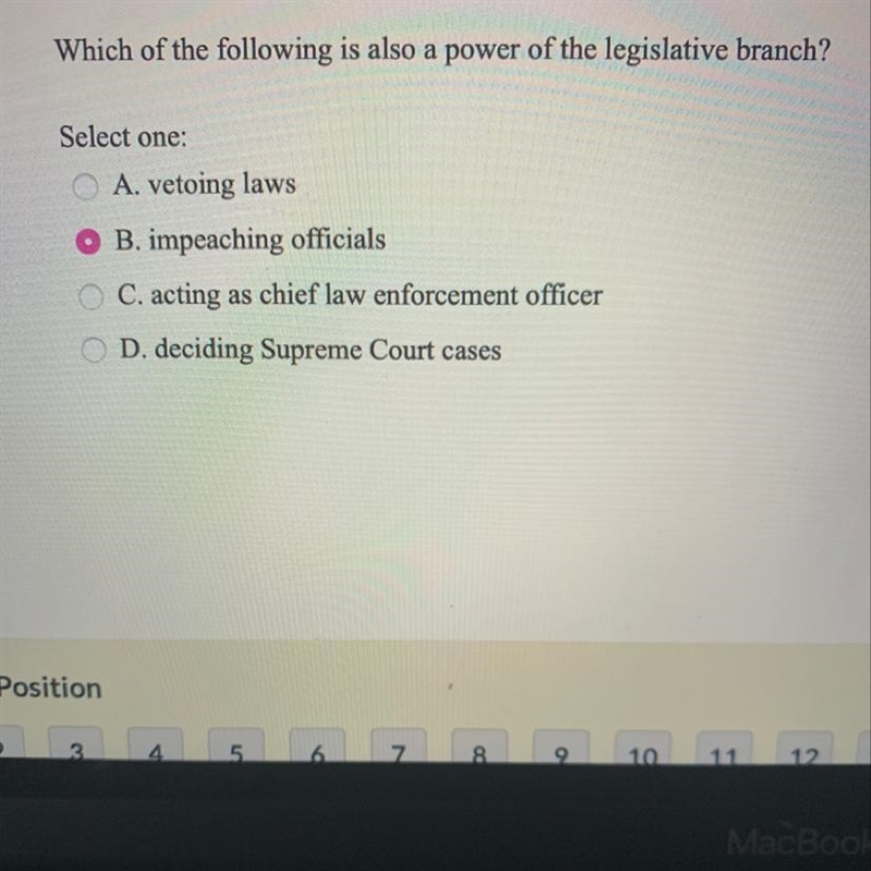 What is a power of the legislative branch?-example-1