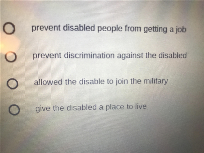 George Bush signed the Americans with disabilities Act in 1990. it was designed to-example-1