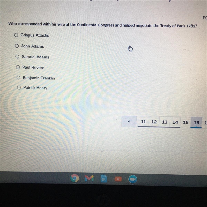 Who corresponded with his wife at the Continental Congress and helped negotiate the-example-1