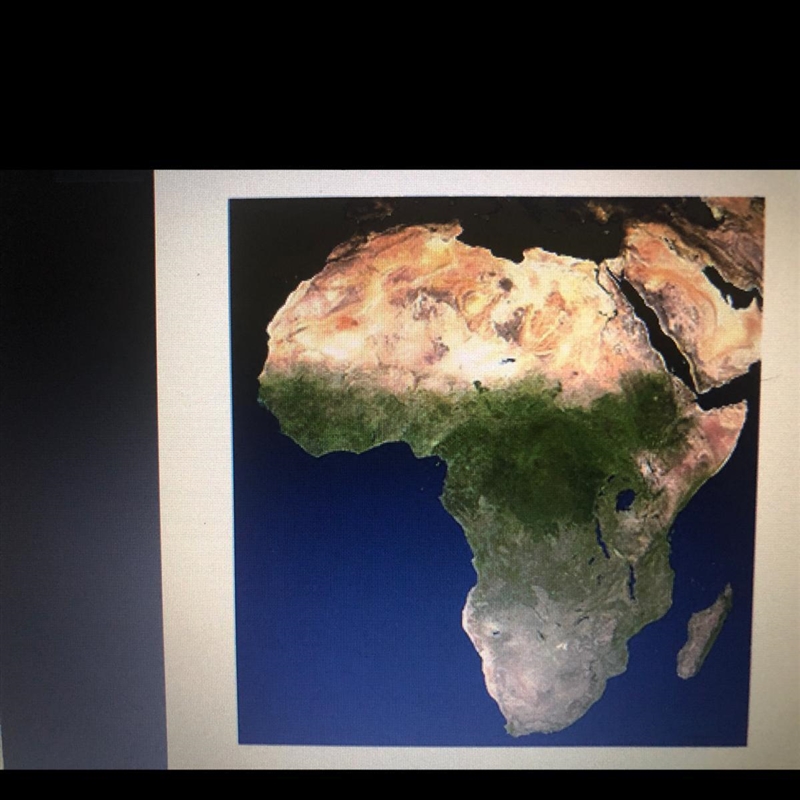 Look at the map of Africa below. What feature of the continent is described bt the-example-1