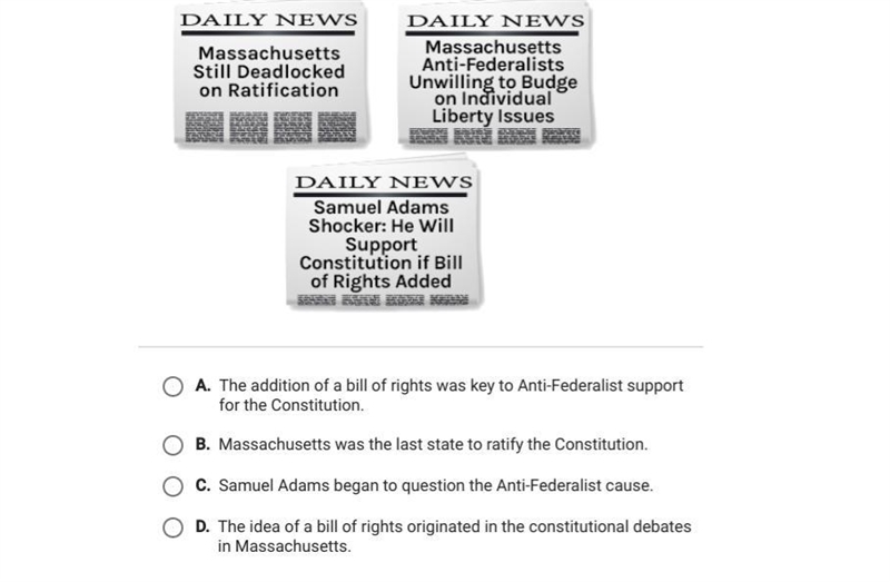 What do these headlines demonstrate about the process of ratifying the constitution-example-1