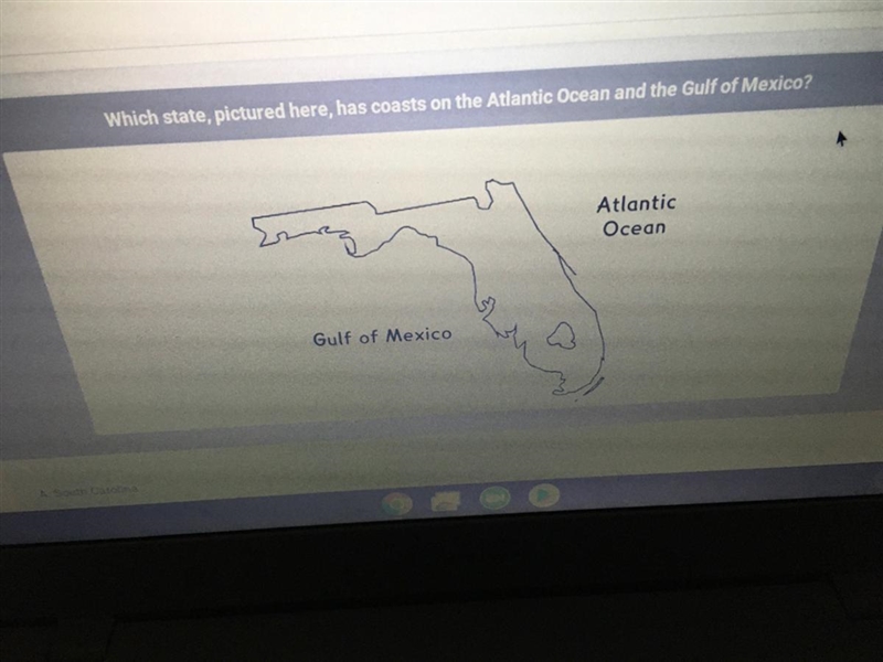 Which state,Has coasts on the Atlantic Ocean and the Gulf of Mexico-example-1