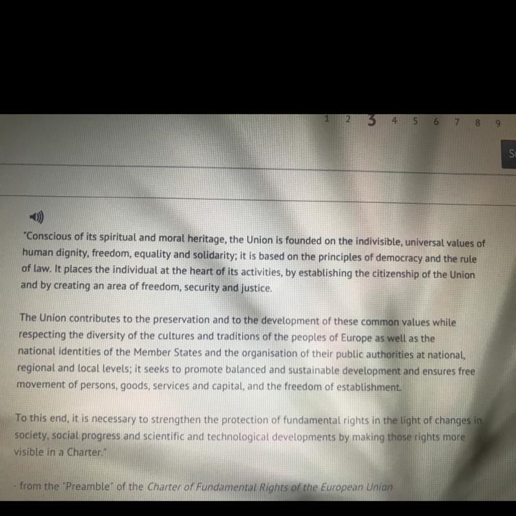 Based on the Preamble of the European Union, it is reasonable to conclude that the-example-1