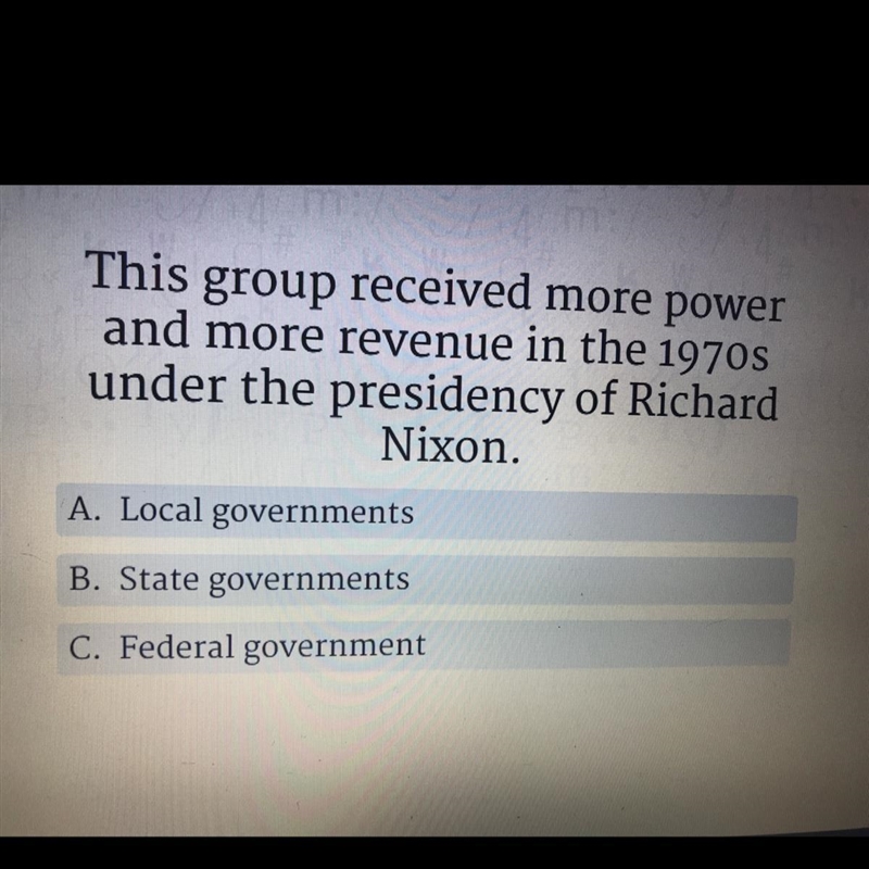 This group received more power and more revenue in the 1970s under the presidency-example-1