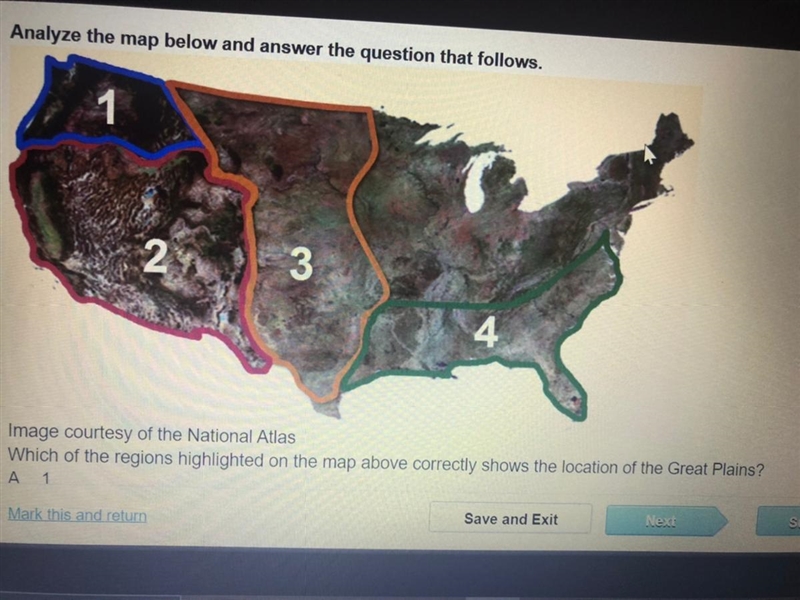 Image courtesy of the National Atlas Which of the regions highlighted on the map above-example-1