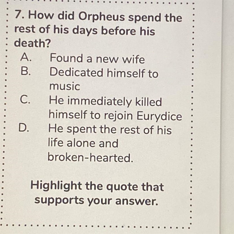 How did Orpheus spend the rest of his days before his death?-example-1