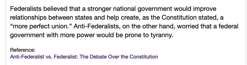 "What are the differences between the Federalists and Anti-Federalist in ratifying-example-1