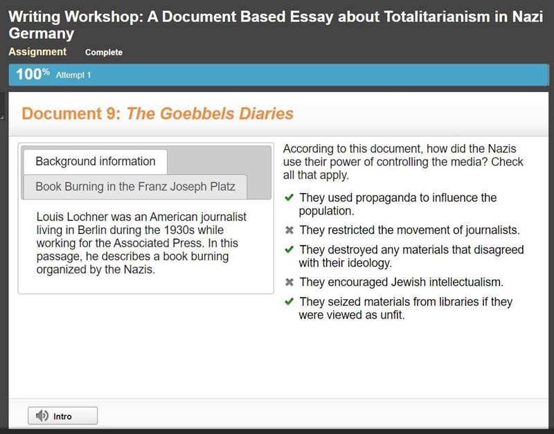 According to this document, how did the Nazis use their power of controlling the media-example-1