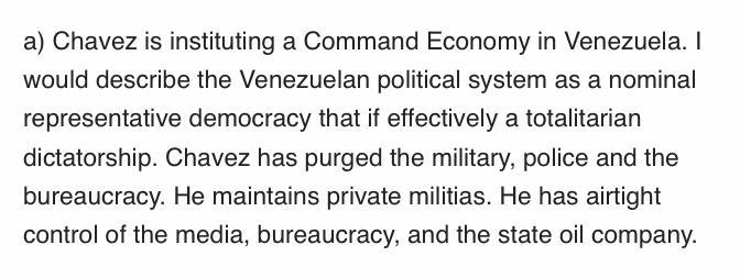 Read Venezuela under Hugo Chavez and answer the following questions. a. Under Chávez-example-1