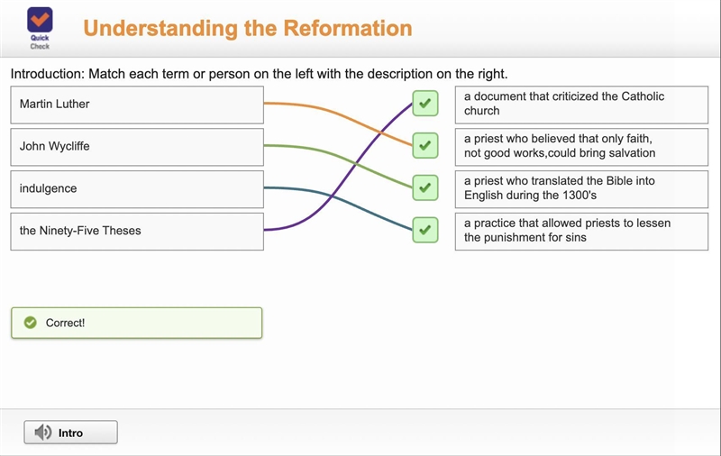 Introduction: Match each term or person on the left with the description on the right-example-1