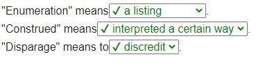 Use the drop-down menus to complete the sentences. "Enumeration" means. &quot-example-1