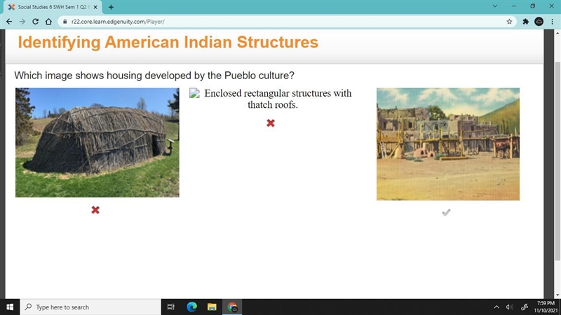 The image depicts a Pueblo dwelling found in the American Southwest. Pueblo construction-example-1