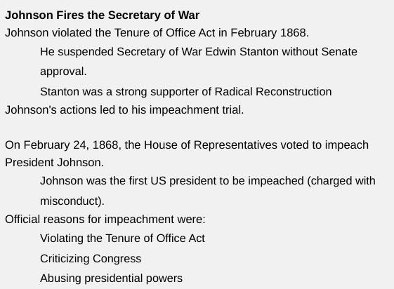 On February 24, 1868, President Andrew Johnson was impeached by the US Senate. the-example-1