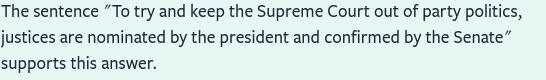 There are nine justices in the Supreme Court, including a chief justice. To try and-example-1