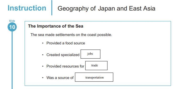 How did the sea affect the economy of medieval Japan? O It provided natural irrigation-example-1