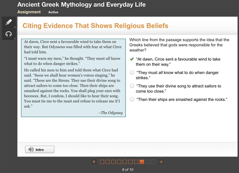 Which line from the passage supports the idea that the Greeks believed that gods were-example-1