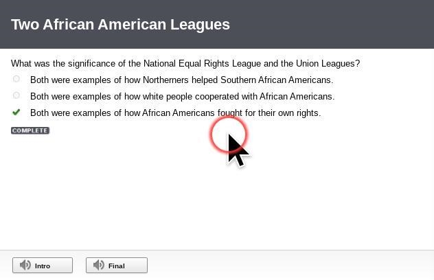 What was the significance of the National Equal Rights League and the Union Leagues-example-1