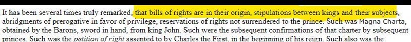 Alexander Hamilton says that a Bill of Rights is something that has historically been-example-1