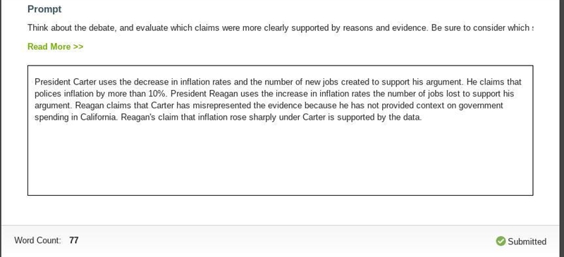 Think about the debate, and evaluate which claims were more clearly supported by reasons-example-1