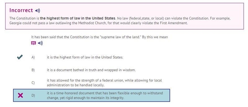 I NEED HELP When the Constitution is called the "supreme law of the land&quot-example-1