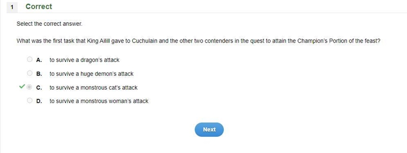 What was the first task that king ailill gave to cuchulain and the other two contenders-example-1