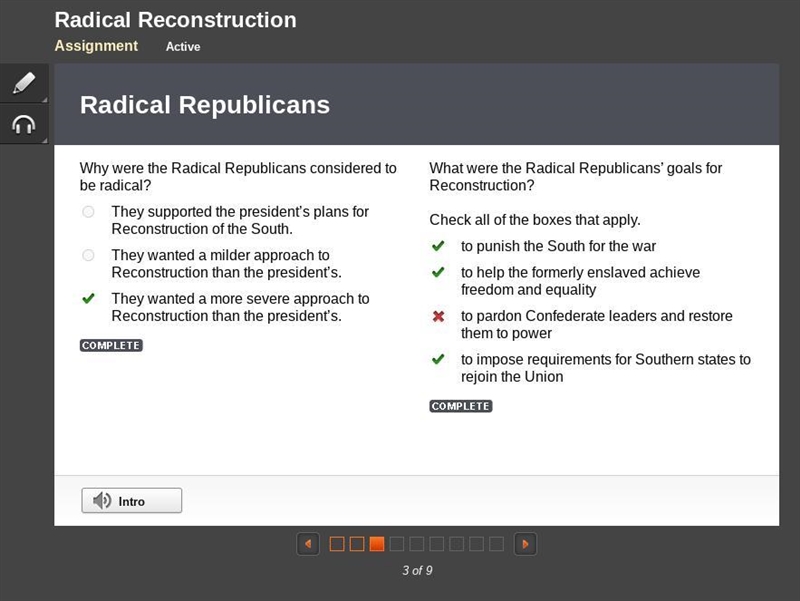 Why were the Radical Republicans considered to be radical? A. They supported the president-example-1