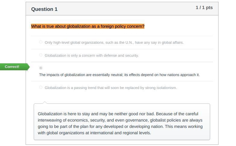 What is true about globalization as a foreign policy concern?-example-1