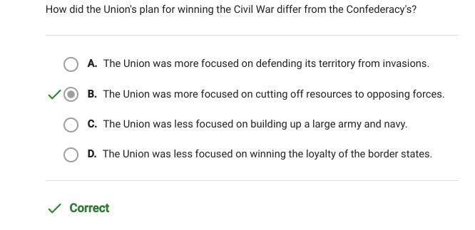 how did the unions plan for winning the civil war differ from the confederacy? A. the-example-1