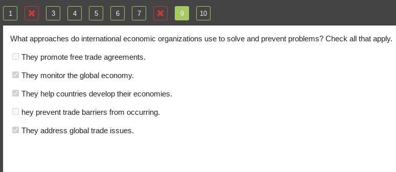 What approaches do international economic organizations use to solve and prevent problems-example-1