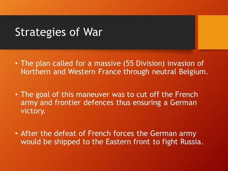 What were the 3 steps to the schlieffen plan-example-1