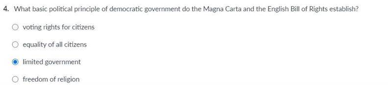 What basic political principle of democratic government do the Magna Carta and the-example-1