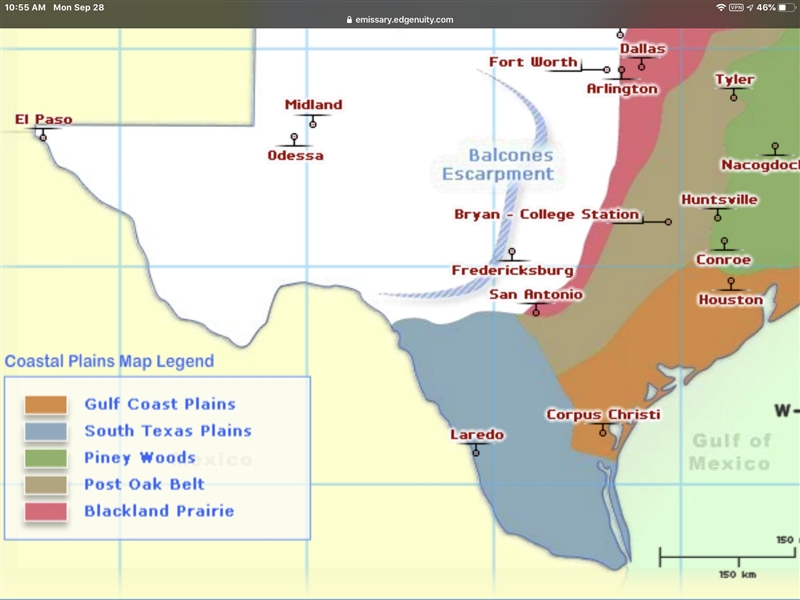 Which section of the Coastal Plains is located along the Rio Grande River? a. Piney-example-1