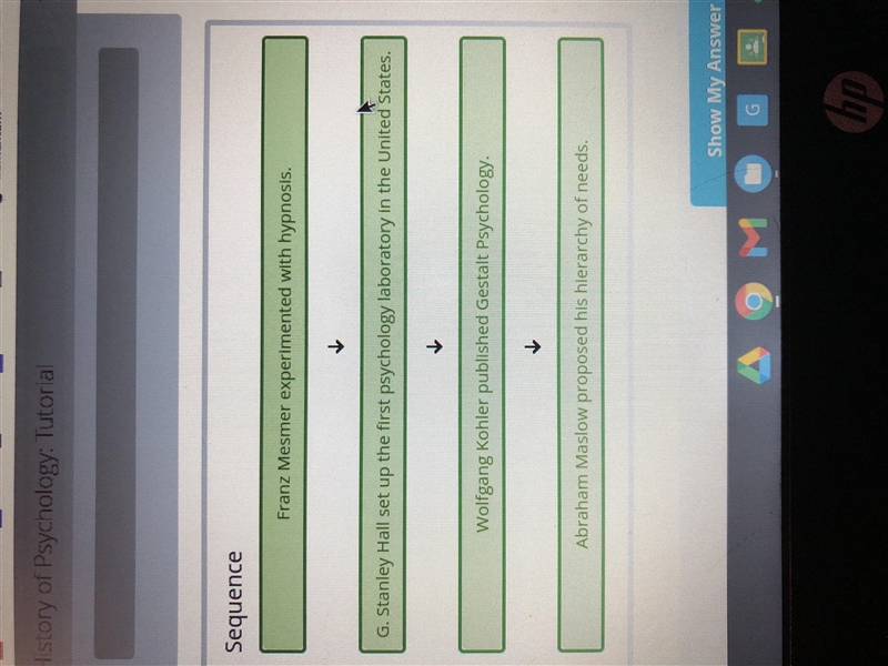 Put the developments in the field of psychology in chronological order from the earliest-example-1