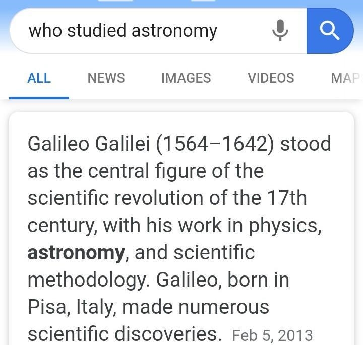 Who studied astronomy-example-1