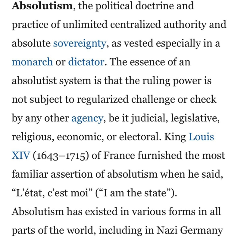 How did the concept of representative government conflict with absolutism?​-example-1