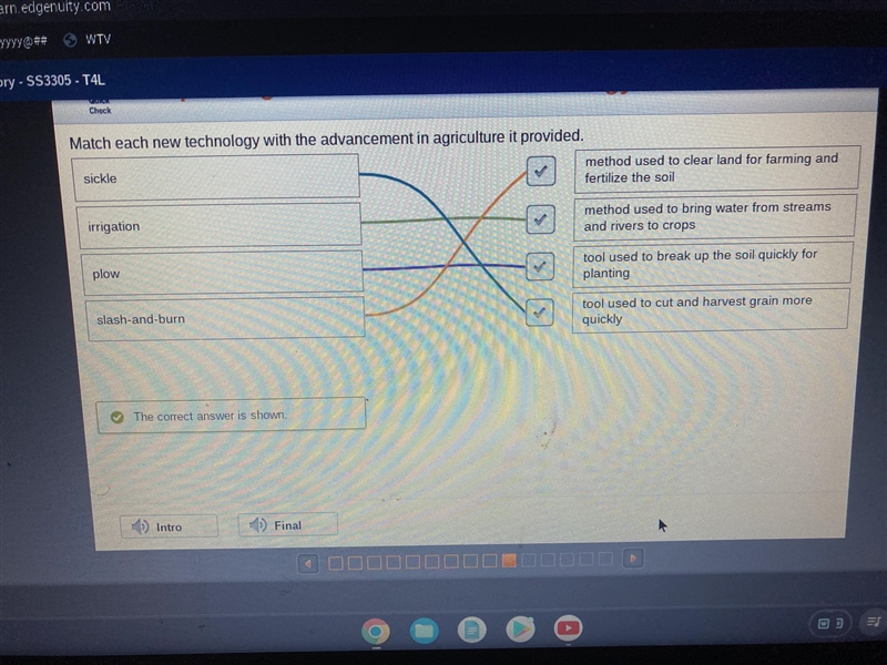 Match each new technology with the advancement in agriculture it provided. My sickle-example-1