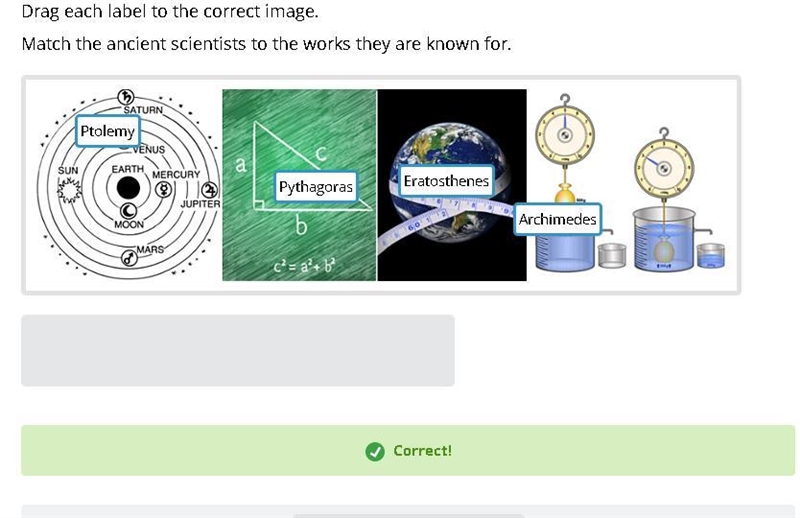 Match the ancient scientists to the works they are known for-example-1