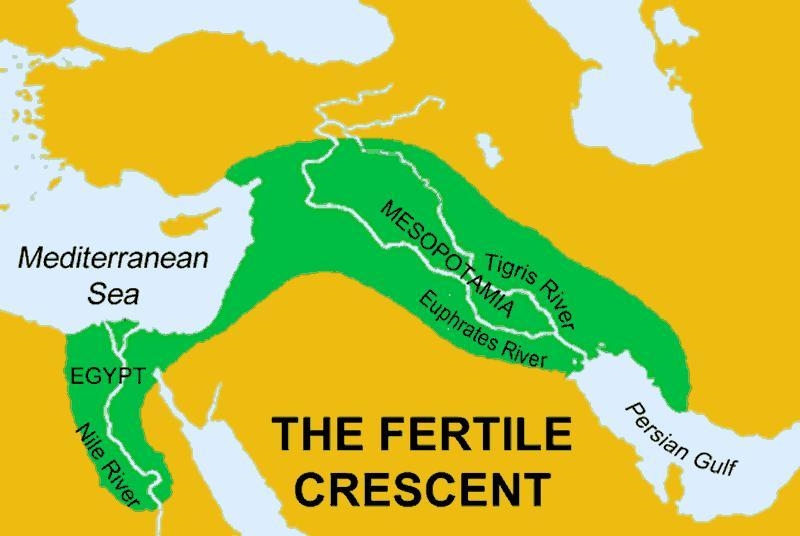 Mesopotamia is the region located between which two bodies of water? Potomac and Ouachita-example-1