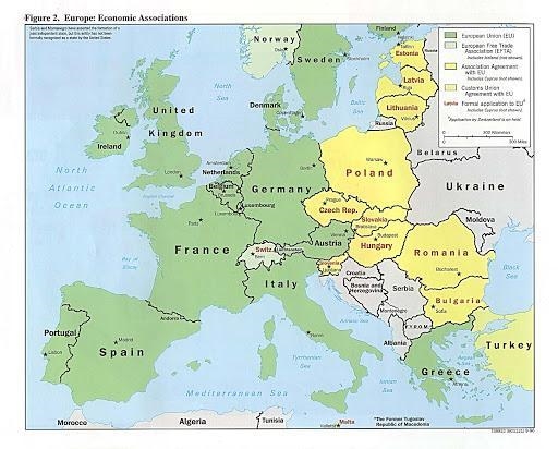 Western Europe is located to the __________. A. east of the Atlantic Ocean B. west-example-1