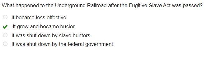 What happened to the Underground Railroad after the Fugitive Slave Act was passed-example-1