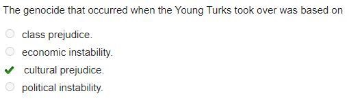 The genocide that occurred when the young Turks took over was based on-example-1