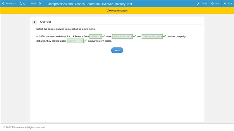 Select the correct answer from each drop-down menu. In 1858, the two candidates for-example-1