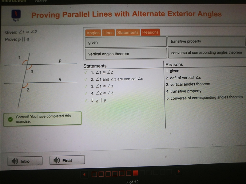 Assemble the proof by dragging tiles to the statements and reasons columns.-example-1