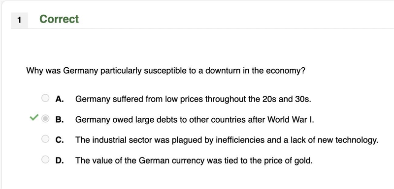 Why was Germany particularly susceptible to a downturn in the economy?-example-1