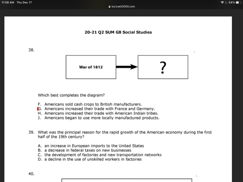 PLS ANSWER; 8TH GRADE HISTORY (ANSWER ALL 2) THX SO MUCH!-example-1